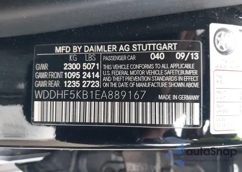 2014 Mercedes-Benz E 350 z USA, uszkodzony, nr VIN WDDHF5KB1EA889167